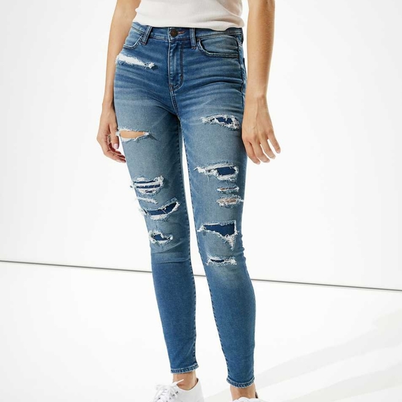 American Eagle Outfitters Denim - American Eagle Patched Hi-Rise Jeggings